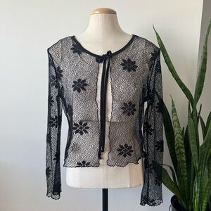 90’s stretchy floral tie top